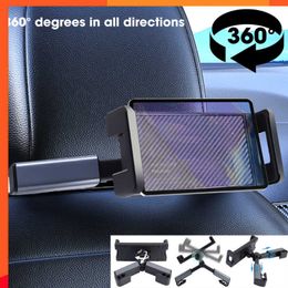 New Car Headrest Tablet Phone Holder 360° Rotation Seat Back Hanger Mount Stand Rear Seat Cradle Hidden Clips Bracket for Iphone 14