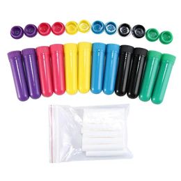 100setslot plastic nasal inhalers with color for perfume with high quality cotton wicks