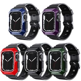 For Apple Watch Series 8 7 6 5 4 SE Ultra Glossy Armour Protective Case Band Strap Bracelet Cover 44mm/45mm
