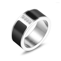 Cluster Rings S7 Titanium Steel Ring Beijing Love Story Set Diamond Black And White Simple Couple Fade Resistant SA596