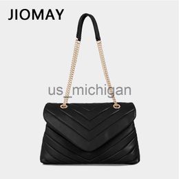 Evening Bags JIOMAY Luxury Designer Handbag for Women 2023 PU Leather Bags Diamond Lattice Pattern Shoulder Bag Adjustable Chain Quilted Bags J230608