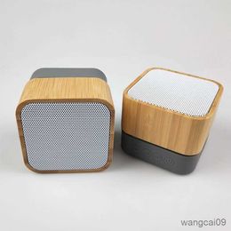 Portable Speakers bamboo speaker solid wood small square Bluetooth speaker with lighting function R230608