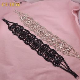 Other Fashion Accessories CUIER 16.5" Length Super Long Women belt Crystal Luxury Full Glass Belt Appliques Wedding dress Decorations 230607