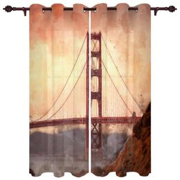 Curtain Golden Gate Bridge Modern Living Room Curtains Polyester Used In Kitchens Bedroom Window Decorations Custom Size