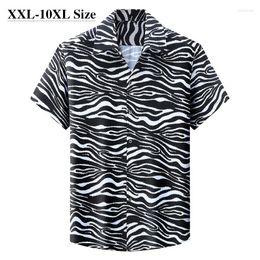 Men's Casual Shirts Plus Size 5XL 6XL 7XL 8XL 10XL Summer Thin Print For Men Fashion High Quality Short Sleeve Male Clothing