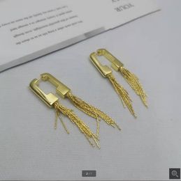 New Geometric Gold Tassel Earrings Feminine Style shine Long Irregular Earring Luxury Jewellery E38fd