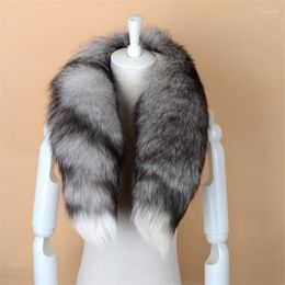 Scarves Real Fur Scarf Men Women Winter Natural Collar Wraps Good Quality Warm Ring Muffler
