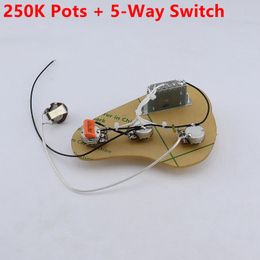 1 Set Electric Guitar Wiring Harness ( 3x 250K Pots + 5-Way Switch + Jack ) For ST ( #1155 )
