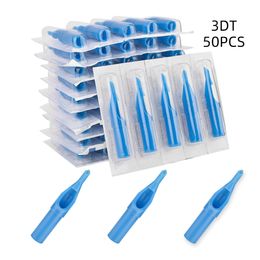 50pcs Tattoo Tips 3DT/ 5DT/ 7DT/ 9DT/ 11DT Professional Different Types Disposable Tattoo Tips Blue Sterile Nozzle Tip Plastic Tattoo Accessory