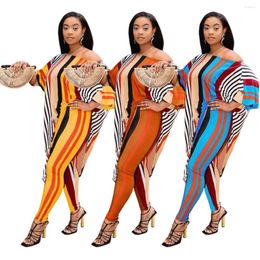 Ethnic Clothing 2023 Traditional African Two Piece Set Women Africaine Print Bodycon Dress And Pants Sets Clothes