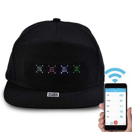 Ball Caps Men Women Bluetooth LED APP Controlled Baseball Hat Message Display Hip Hop Cap J230608