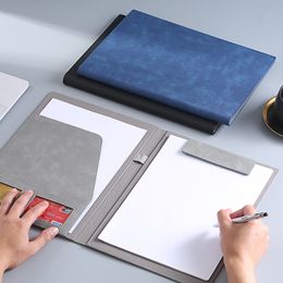 Notepads 129x96in A4 Leather Business Padfolio Portfolio Multifunctional Clipboard Folder Conference Meeting Document Organizer Office 230608