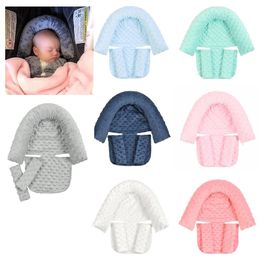 Pillows Baby Car Safety Head Support Pillow with Matching Seat Belt Strap Covers Baby Carseat Headrest 230608