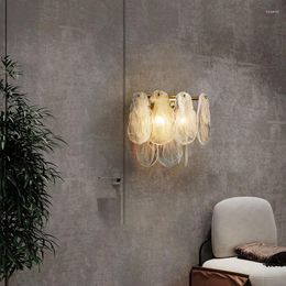 Wall Lamps Nordic Glass Lamp Bedroom Foyer El Sconce G9 Bulb Gold Metal Lighting Fixtures Lights Warm Romantic