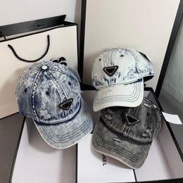 Fashion Ball Caps Designer Hats Ripped Denim Baseball Cap Sunshade Hat Cotton Adjustable Unisex Comfortable and Breathable