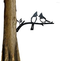 Garden Decorations Metal Bird Silhouette Tree Art Stake Yard Line Abstract Minimalism Cardinal For Wall