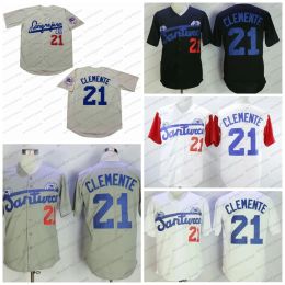 #21 Roberto Clemente Santurce Crabbers Puerto Rico Baseball Jersey Stitched Cream Name Size S : Sports & Outdoors
