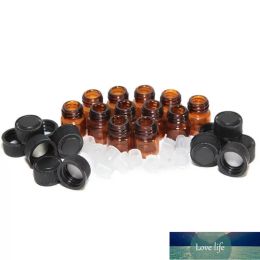 1ml (1/4 dram) Amber Glass Essential Oil Bottle perfume sample tubes Bottle with Plug and caps 1000pcs Quality
