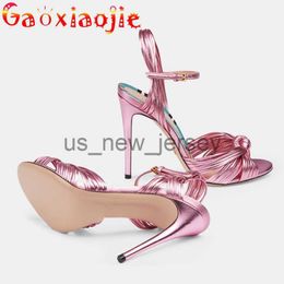Sandals gaoxiaojie Super High Heel Temperament Women's Shoes Chic Sexy Ribbon Woven Prom Dress Sandals10.5CM Fashion Party High Heels J230608