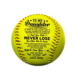 Sports Gloves Mom To My Daughter with a meaningful message printed on the ball softball which helps it last forever. 230608