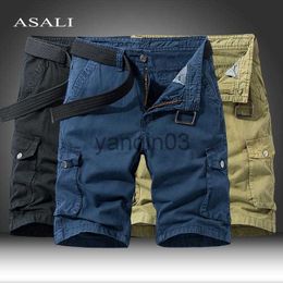 Men's Shorts Men's Summer Shorts Casual Military Cargo Shorts Plus Size Knee Length Solid Cotton Tactical Short Pants Men Pantn Jogger J230608