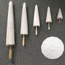 White Paper Parasol Oriental Umbrella for Wedding 20 30 40 60cm Chinese Mini Craft Umbrella for Crafts Photo Props Wedding Party Bridal