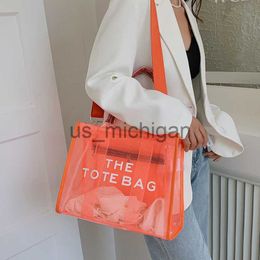 Evening Bags The Tote Bag For Women 2023 New Designer Luxury Handbags Clear Beach Bags Shopping Messenger Pink Bag With Zipper Bolso Mujer J230608