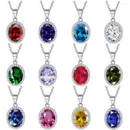 Chains Shiny Oval Pendant Necklace Multicolor 2023 Fashion Trend Temperament Hundred Pendants Female Jewelry Holiday Party Friends Gift