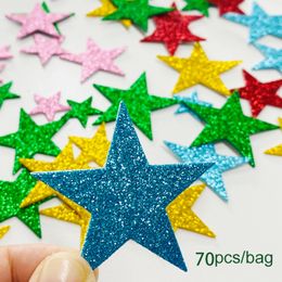 Kids' Toy Stickers 70Pcspack 3D Mix Color Glitter Foam Self-Adhesive EVA Star Stickers Scrapbooking DIY Kindergarten Party Decoration Kids Toys 230608