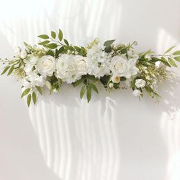 Decorative Flowers Artificial Wedding Arch For Ceremony Floral Garland Rose Flower Runner Table Centerpieces Door