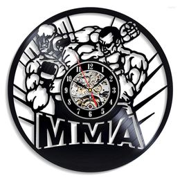 Wall Clocks Champions MMA Record Clock Modern Design Fight Sport Theme Vintage Watch Home Decor Gifts For Men