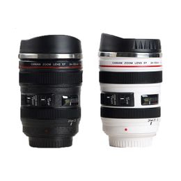 Mugs Stainless Steel Camera EF24-105mm Coffee Lens Mug White Black Coffee Mugs Creative Gift Coffee Cups canecas tazas vaso caf 230607