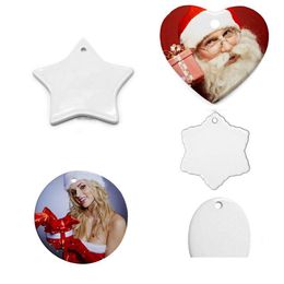 Christmas Decorations Sublimation Ceramic Pendant Decoration Ceramics Arts And Crafts Ornament Fathers Day Drop Delivery Home Garden Dhf8Z
