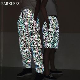 Men's Pants Mens Mushroom Reflective Shiny Colourful Harajuku Hip Hop Dance escent Night Sporting Joggers Pantalones Hombre 230608