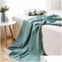Blankets Boho Nodic Bedspread On The Bed Decorative Sofa Blanket Throw For Travel Cam Couch Summer Plaid Outdoor Comforterblankets D Dha4I