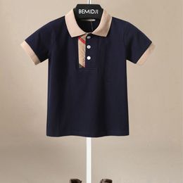 Polos Quality Baby Boy Kids Polo Shirt Summer Short Sleeve Tops Cotton Turn Down Collar Pure Colour Sport Holiday Boys Shirts Outfits 230608