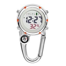 Digital Carabiner Clip Sport Hook Clock Hospital Gift Electronic Luminous Multi-function FOB Nurse Watch Outdoor Sport Watch LJ201348M