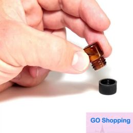 1ml (1/4 dram) Amber Glass Essential Oil Bottle perfume sample tubes Bottle with Plug and caps 1000pcs Wholesale