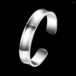 Bangle 925 Stamp Silver Colour Elegants Bracelets For Women Adjustable Fine Jewellery Fashion Wedding Party Christmas Gifts