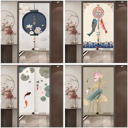 Curtain Chinese Style Door Fabric Partition Home Bedroom No Punching Living Room Shelter Toilet Bathroom
