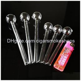 Smoking Pipes 4 Inch 6 Inches Clear Pyrex Glass Oil Burner Pipe Straight Tube Type Mini Small Spoon Handpipe Accessories Drop Delive Dhnuh