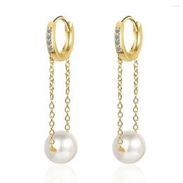 Dangle Earrings DIWENFU 14K Gold Color Jewelry Freshwater Pearl Earring For Women Fashion Aros Mujer Oreja Bizuteria Gemstone Drop