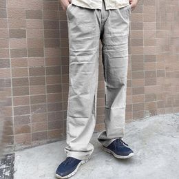 Men's Pants Casual Solid Colour Men's Sweatpants Loose Overalls Drawstring Cargo Male Pantalon De Travail Pour Homme