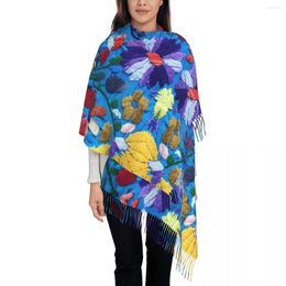 Scarves Customised 3D Print Red White Mexican Flowers Scarf Men Women Winter Warm Textile Floral Art Shawls Wraps