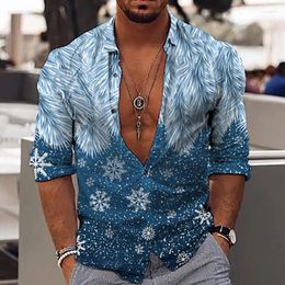 Men's Casual Shirts 2023 High-end Luxury Gold 3D Printed Long-sleeved Button Men's Street Fashion Tops Hip-hop S-6XL Oversized