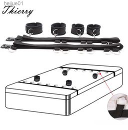 Thierry Adult Games Sexy Toy Bed Restraints Handcuffs Sex Toys For Couples Sex Products Tool Bondage Fixed Hand Ankle Erotic Toy L230518