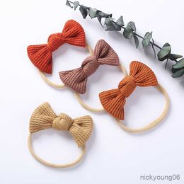 Hair Accessories Newborn Baby Headband Girl Bows Headbands For Babies Waffle Knit Band Child Elastic Toddler Vintage Props R230608