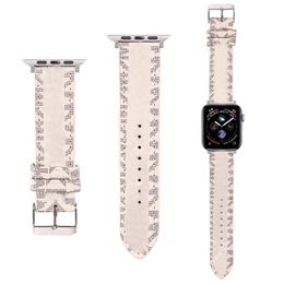 Straps For Apple Watch Band Designer Smart Watch Strap Fashion Genuine Leather Bracelet Compatible with Ultra Series 8 Iwatch 38mm 40mm 42mm 45mm 49MM Smartwatch USA