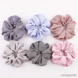 Other Fashion Scrunchies Elegant Polka Dot Plaid Striped Hair Ring Sweet Ponytail Ties Girls Elastic Bands Accessories R230608