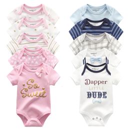 Rompers 5PCSLot Baby Boys Clothes Unicorn Girls Clothing Bodysuits 012M born 100%Cotton Roupas de bebe 230607